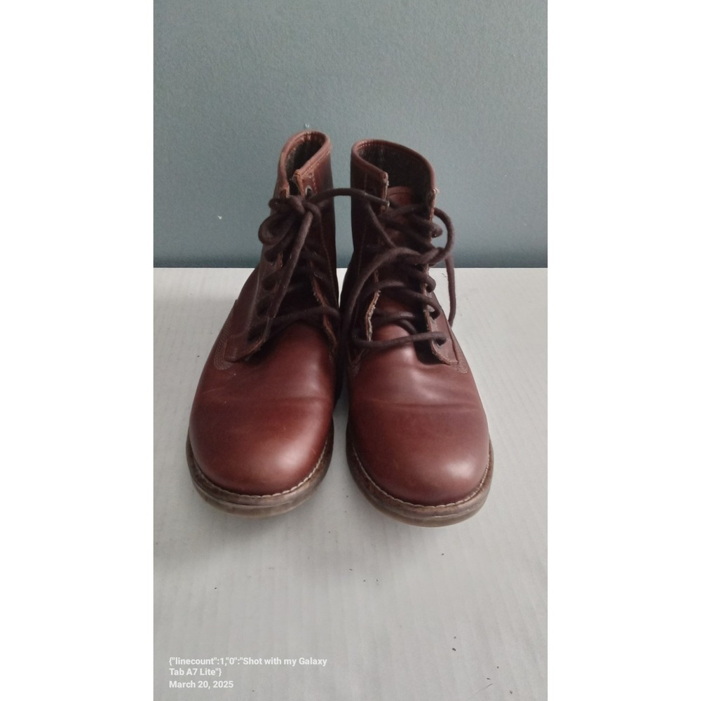 Leather Ankle‎ Boots Brown Lace Up Casual Comfortable Shoes
